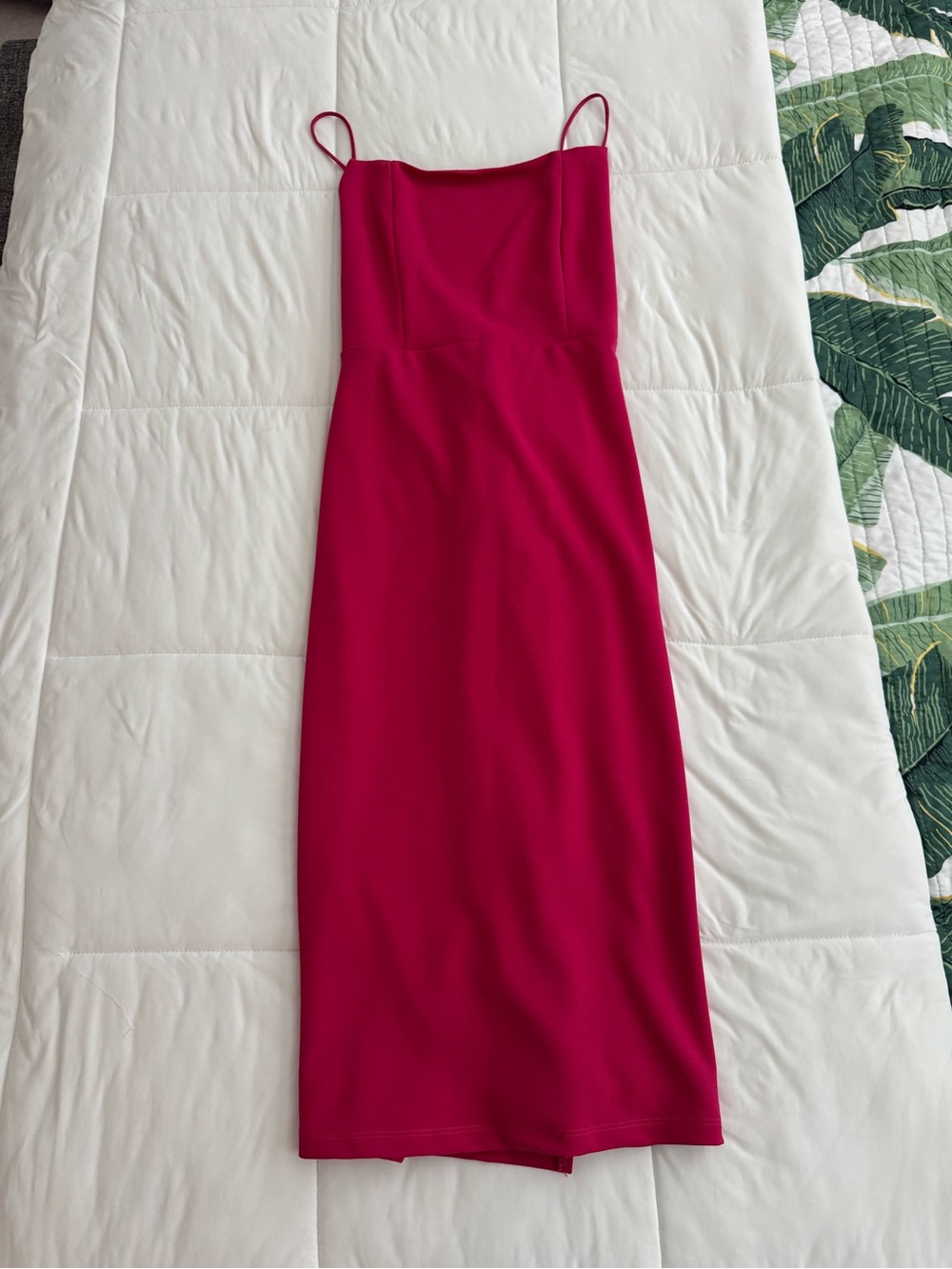 Lulu's Fuchsia Spaghetti-Strap Midi Dress